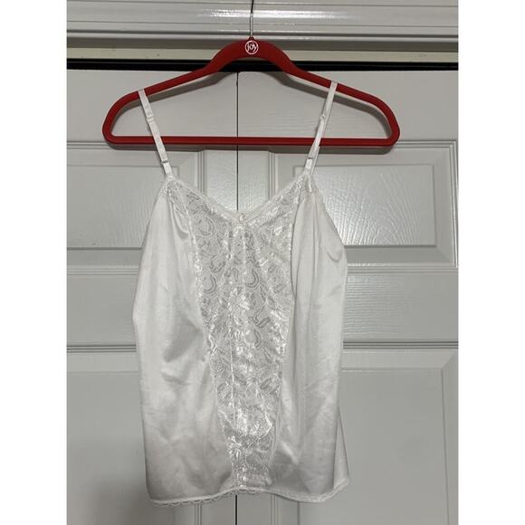 Vintage Vanity Fair Slip Top Camisole Cami Top Sexy Lace Front & Back Sz 34 GUC - Picture 1 of 7